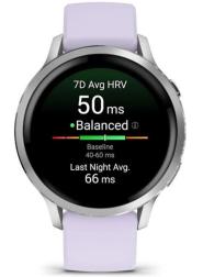 Умные часы Garmin Venu 4 41mm Silver Bezel With Periwinkle Silicone Band (010-03013-01)