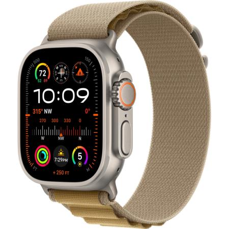 Apple Watch Ultra 2 (2024) 49mm Natural Titanium Case with Tan Alpine Loop Medium