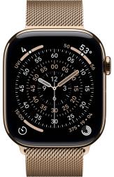 Apple Watch Series 11 46mm Gold Titanium Case with Milanese Loop Gold