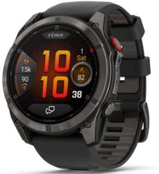 Смарт-часы Garmin Fenix 8 Pro 51 mm Amoled Sapphire, Carbon Gray DLC Titanium with Black/Pebble Gray Silicone Band (010-03199-00)