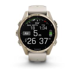 Часы Garmin Fenix 8 43mm Amoled Sapphire золотистый корпус, дымчато-серый ремешок (010-02903-11)