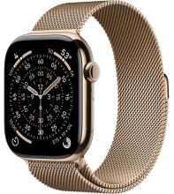 Apple Watch Series 11 46mm Gold Titanium Case with Milanese Loop Gold