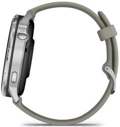 Умные часы Garmin Venu 4 45mm Silver with Silver Gray Silicone Band, серебристый (010-03014-01)